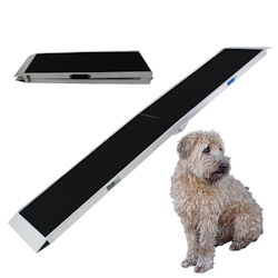 Baumarktplus TRUTZHOLM Hunderampe klappbar 183 cm Traglast 180 kg Alu grau schwarz beschichtet Tierrampe Image