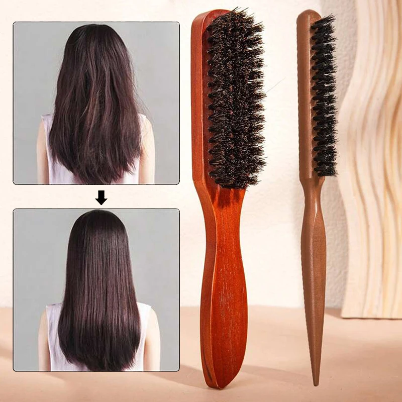 Spazzole per capelli con setole2 pezzi, spazzole per capelli con manico in legno, spazzole per capelli professionali per la casa e il salone