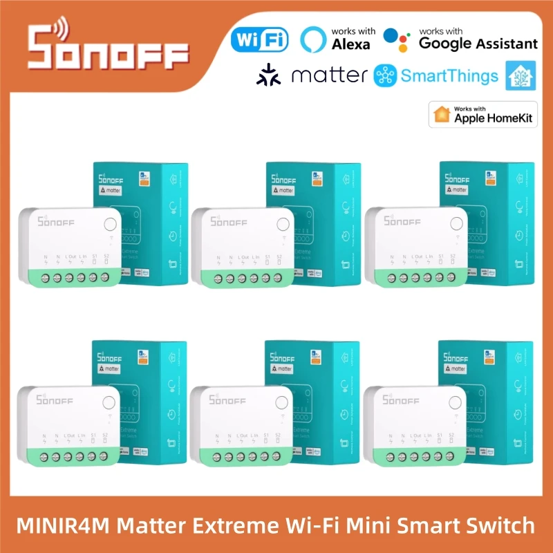 SONOFF MINIR4M Matter Extreme Wi-Fi Mini Smart Switch Controllo bidirezionale Automazione domestica intelligente tramite Alexa Google Alice Smartthings