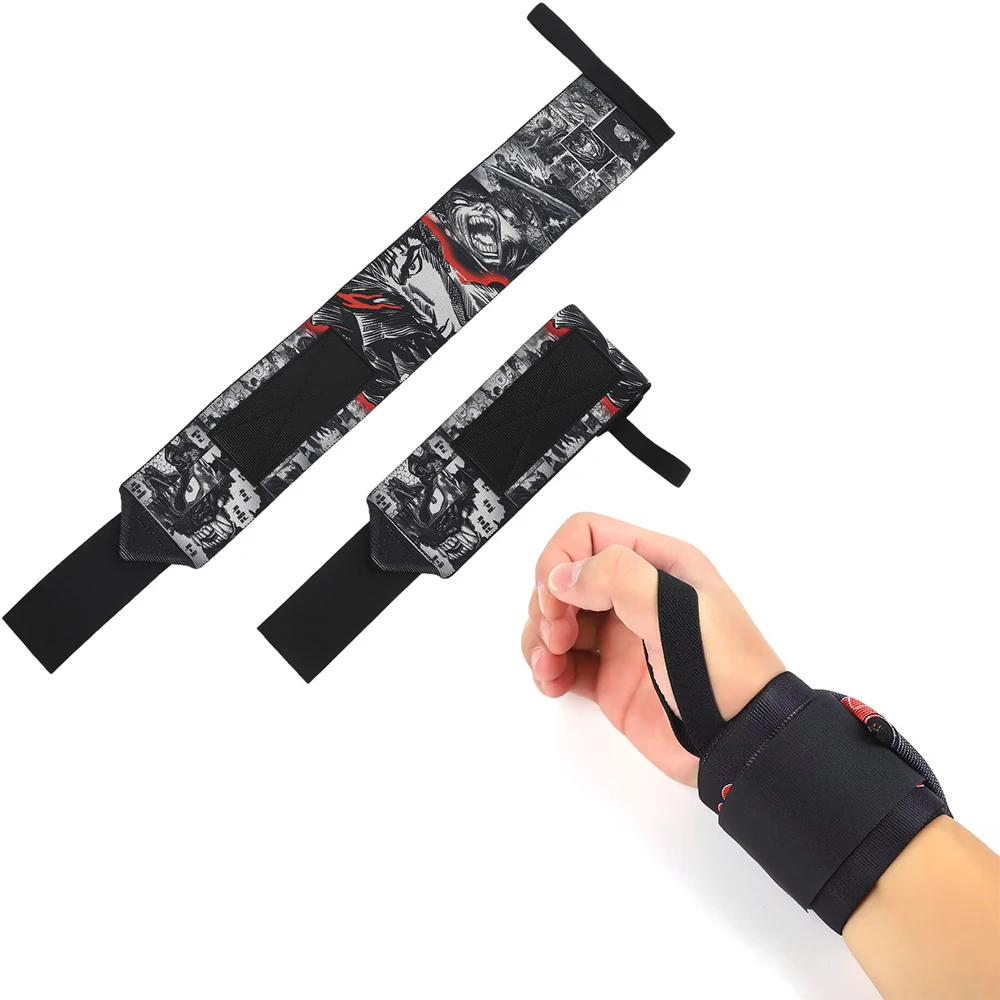 Berserk Anime sport haltérophilie bandes de poignet bracelet Support pour salle de sport entraînement robuste, Fitness Deadlift, Powerlifting