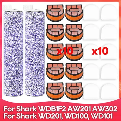 Kompatibel für ( Shark WDB1F2 HydroVac AW201, AW302, WD201, WD100, WD200, WD101, WD200C ) Bürstenwalze, Filter Zubehörteil Image