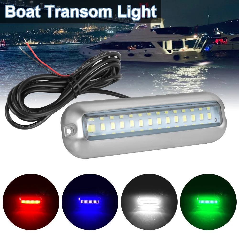 Boot Spiegel Licht Marine Boot Unterwasser Ponton Spiegel Lampe wasserdicht 50w 42 leds Universal blau/weiß/rot Edelstahl