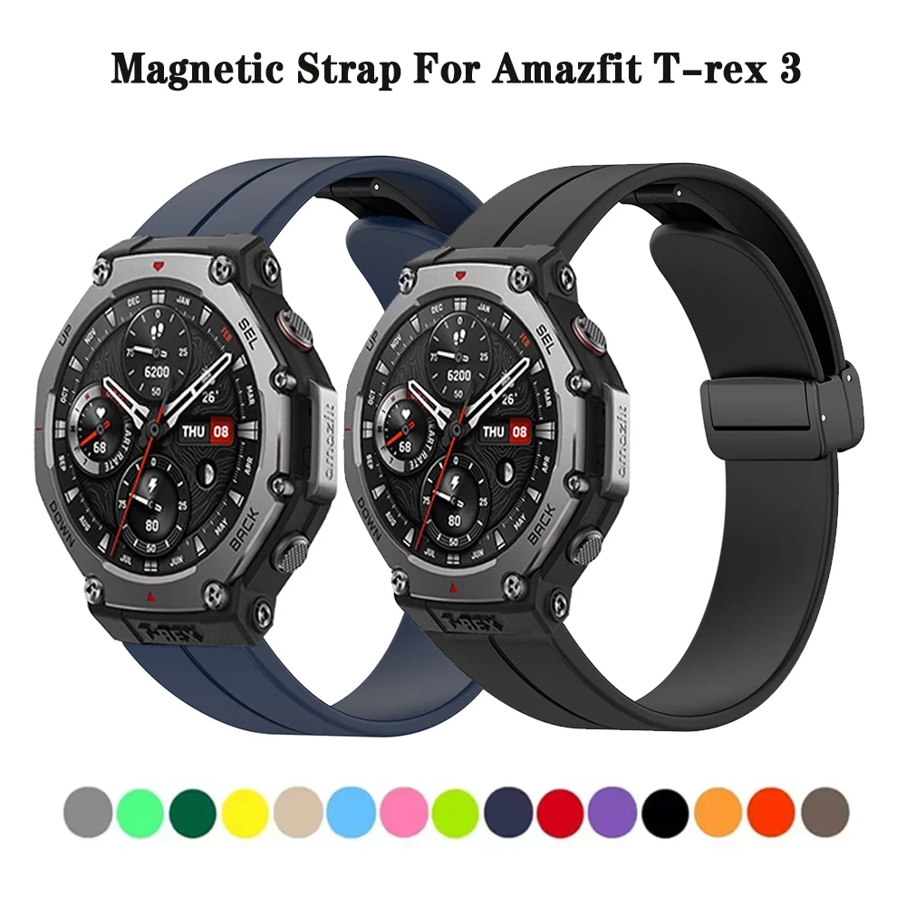 Magnetisches Silikonarmband für Huami Amazfit T-Rex 3 Smartwatch Armband Sportband für Amazfit T-Rex 3 Armband Zubehör Band Image