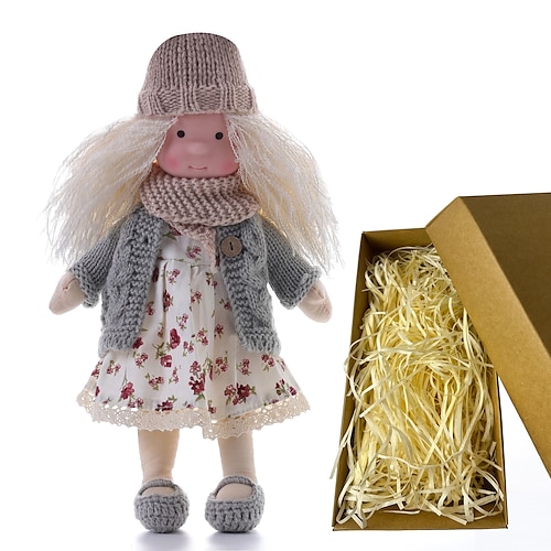 handgemachte Waldorfpuppe, handgefertigte erste Babypuppe und Spielzeug, süße Kinderzimmerdekoration, weiche Mädchen-Stoffpuppe mit niedlichem Stoffplüsch für Kinder, Kleinkinder, Kleinkinder, süße