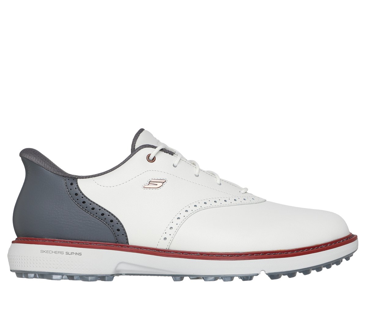 Skechers Men's Slip-ins Waterproof: GO GOLF Prestige SL Shoes | Size 10.5 Extra Wide | Natural/Gray | Leather/Synthetic/Textile | Arch Fit