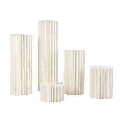 TEMU 5 Packs 20-100cm Flower Stand Floral Display Wedding Centerpieces Stand, 5pcs Centerpieces Cardboard Vase Flower Stand, Elegant Party Table Decoration Image