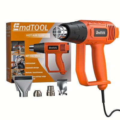 TEMU Hot Air 2000w 140℉~1112℉ 60℃- 600℃ Fast Heating Heavy Duty Hot Air Kit With Variable Temperature Control And Protection, With Nozzle, Suitable For Crafts, Shrink Pvc, Paint Removal 6.5ft Image