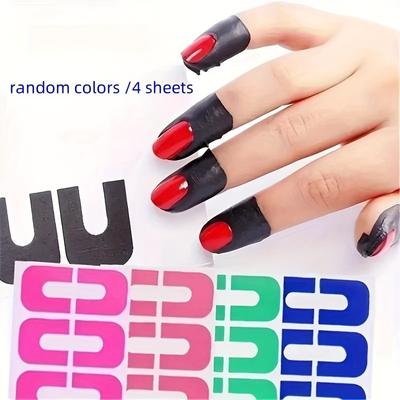 TEMU 40pcs/4 Sheets Of U-shaped Nail Protection Film, Used For Nail Printing And Painting, Nail Polish Splash Proof Tools, Nail Enhancement Tool Image