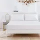 Comodo lenzuolo con angoli spazzolato per la decorazione della camera da letto di casa, gonna da letto in tinta unita, copriletto morbido per dimensioni USA, asiatiche e europee