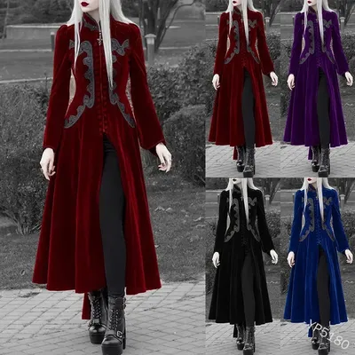 Frau Jacke Steampunk Spitze Kostüme Cosplay Mittelalter Mantel Renaissance Viktorianisch Vintage Gothic Smoking Halloween Dress Up Party Image