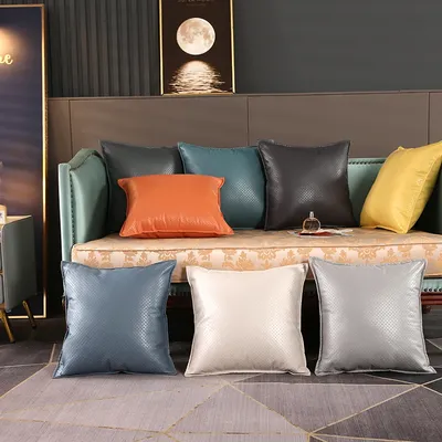Luxuriöse High-Tech-Stoff Kissen bezug Sofa Auto Kissen bezug neue moderne Leder wasserdichte Image