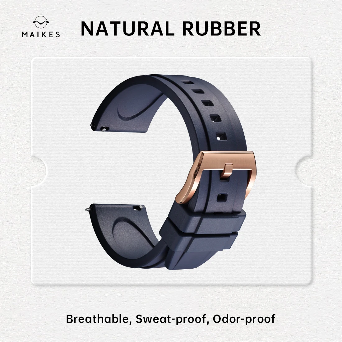 Maikes hochwertige Naturkautschuk-Uhren armbänder, Schnell verschluss armband, Uhren zubehör, Smartwatch-Armband für Rolex Iwc Omega Image