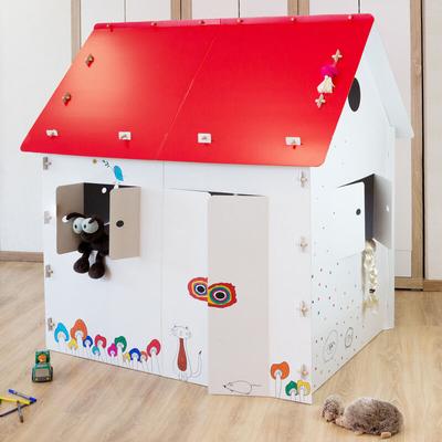 Kingpower - xxl Kinder Spielhaus Pappe Bastelkarton Haus Papphaus Karton Papier Kartonhaus Image