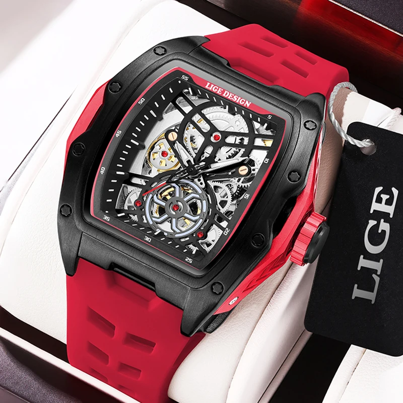 LIGE Business Uhr Männer Sport Militärische Wasserdichte männer Mechanische Armbanduhren Top Marke Luxus Platz Automatische Uhr Für Männer Image