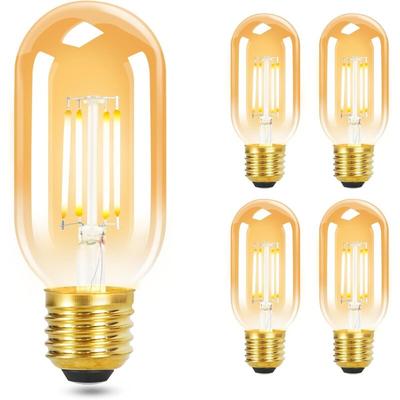 4x Vintage E27 LED-Glühbirne warmweiß - T45 LED-Lampe, 4W 2700K Edison Glühbirne, Energiesparlampe, Image