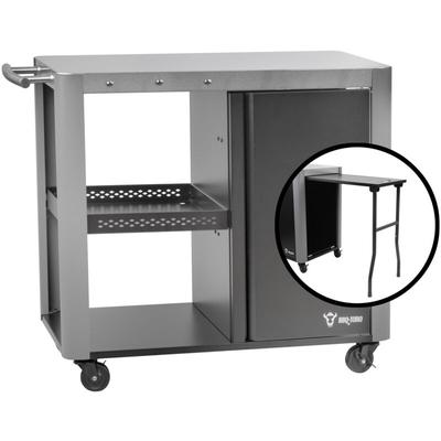 Bbq-toro - Grillwagen 95 x 50 x 80 cm, Silber Grilltisch mit großer Arbeitsfläche, Grill Image