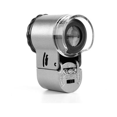 Juwelier-Lupe, 50-fache faltbare Metalllupe mit led- und UV-Licht, Lupe, Taschenlupe für