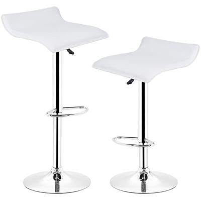 2er set,Barhocker,Barhocker, 360°drehbar, einstellbar mit Fußstütze ,Weiß Image