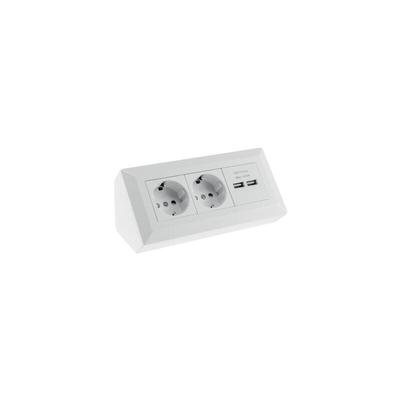 Steckdosenblock Ecksteckdose 2-Fach, Schutzkontakt, 2X usb-a 3,1A Image