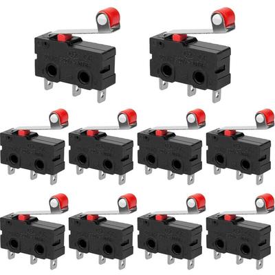10 Stück Mikro-Endschalter, Rollenhebelschalter, ac 250 v, 5 a, spdt, 1 Schließer, 1 Öffner, Image
