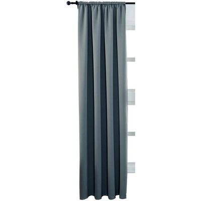 Gardine blickdicht mit Kräuselband ( 1 Stück ) schiefer grau schiefer-grau 135x245 cm - Woltu Image