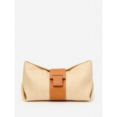 J.McLaughlin Women's Gail Grasscloth Clutch Natural | Leather