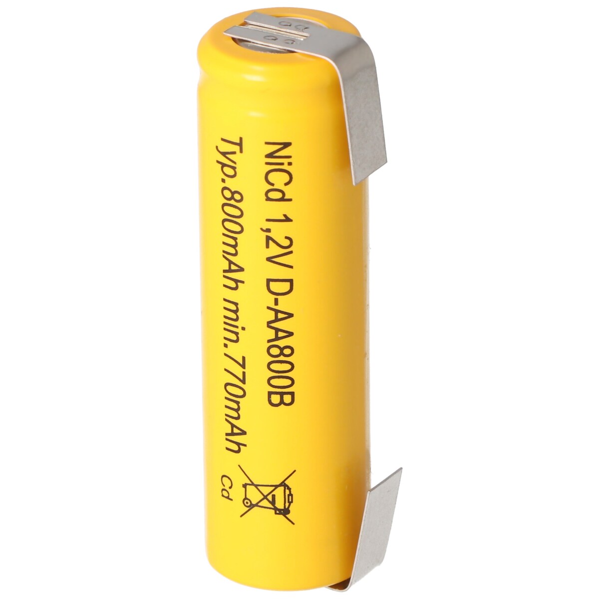 AccuCell Flat Top NiCd Akku Mignon 1,2V 800mAh AA mit Lötfahnen in U-Form Image