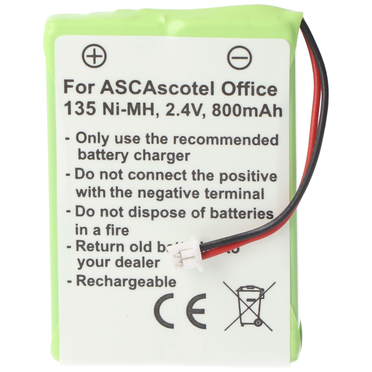 ASCOM ASCOTEL OFFICE 135 Akku als Nachbau Akku von AccuCell mit 800mAh Image