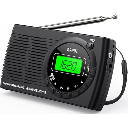 Petite Radio Portable FM/AM (MW) /SW, Transistor Radio avec Une Excellente Réception et Une Qualité