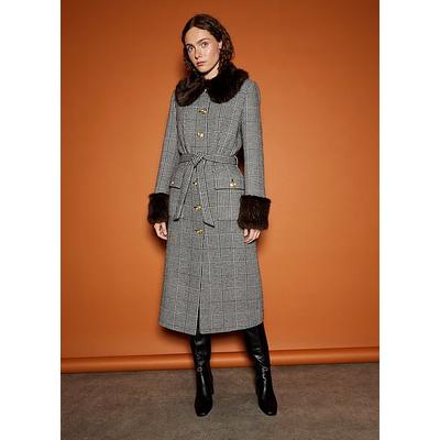 Lottie Black And White Prince Of Wales Check Coat, Multi