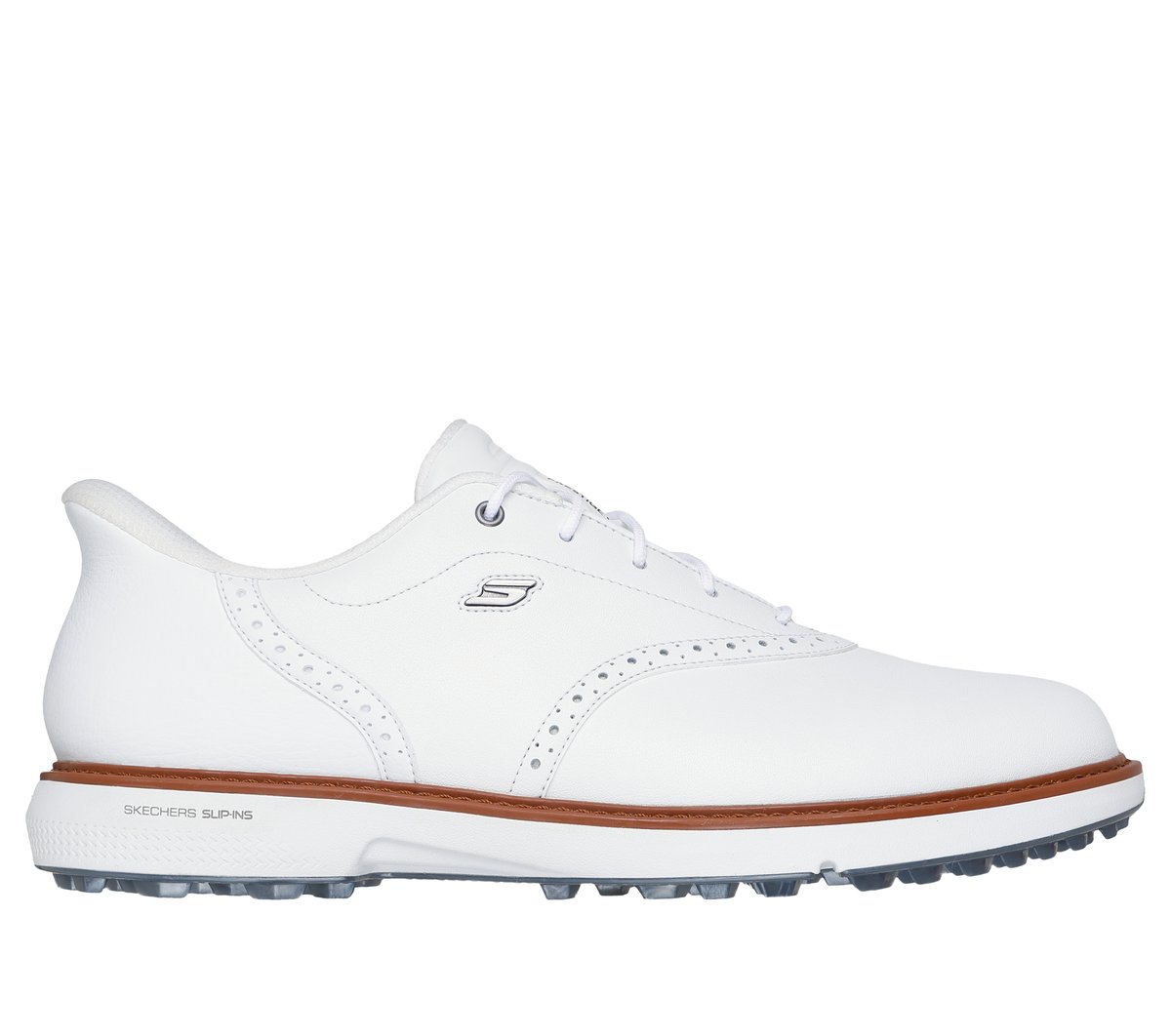 Skechers Men's Slip-ins Waterproof: GO GOLF Prestige SL Shoes | Size 8.5 Extra Wide | White | Leather/Synthetic/Textile | Arch Fit