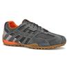 Schnürschuh GEOX "U SNAKE ORIGINAL", Herren, Gr. 43, grau, Leder, Textil, sportlich, Schuhe, Schnürschuh, Freizeitschuh, Trekking Sneaker mit Lederinnensohle