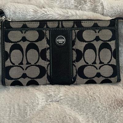 Coach Bags | Coach Wallet With Wrist Strap, Zipper Closure, Authentic Coach Wallet | Color: Black | Size: Os
