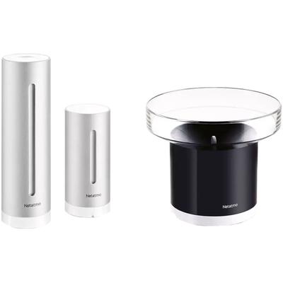 NETATMO Sensor "Set mit Wetterstation und Regenmesser", grau (grau aluminium), B:22,50cm H:60,00cm L:23,50cm, Sensoren