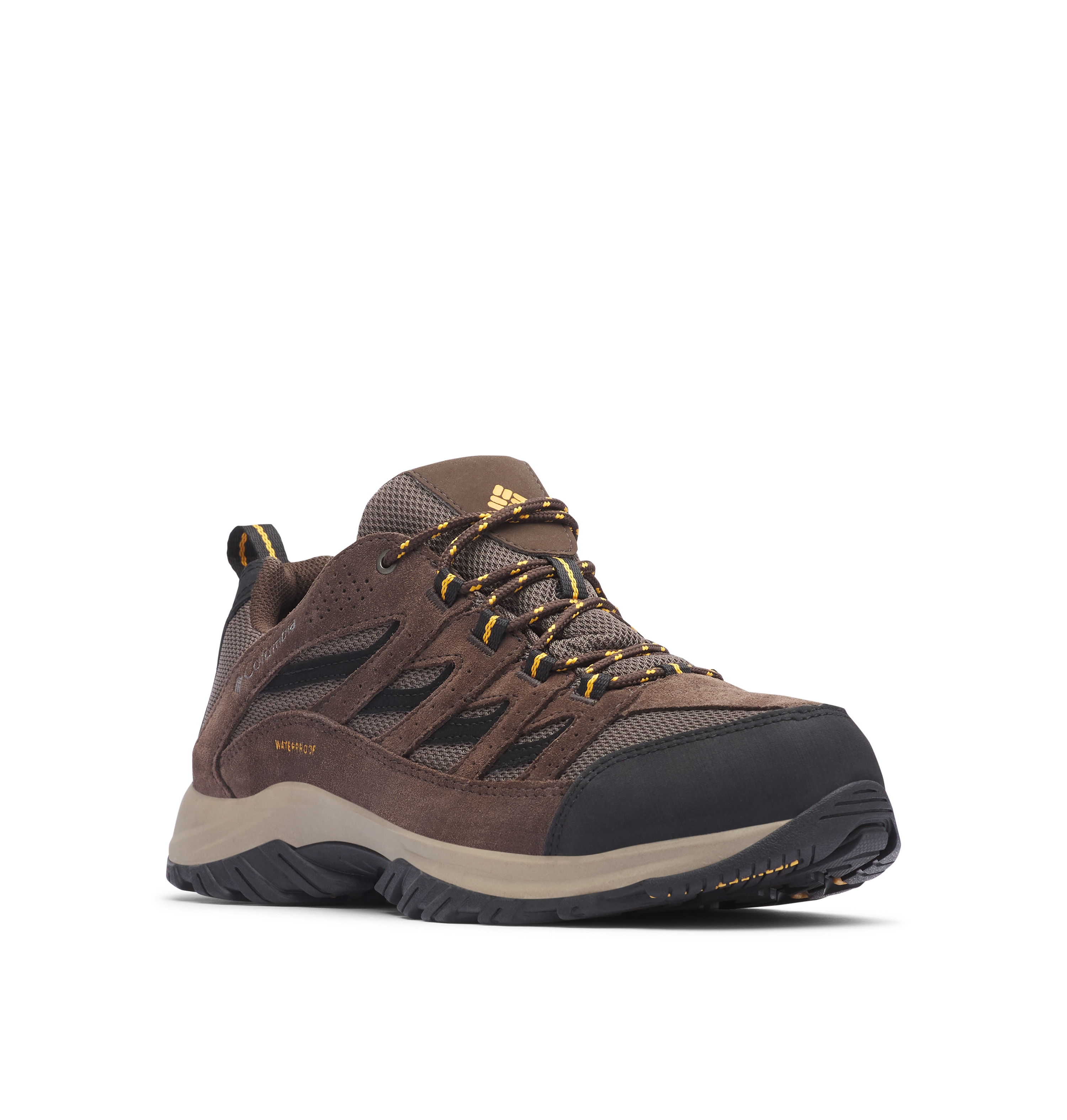 Wanderschuh COLUMBIA "CRESTWOOD™ WATERPROOF", Herren, Gr. 42, braun (mud, squash), Synthetik, Schuhe Wanderschuh, wasserdicht