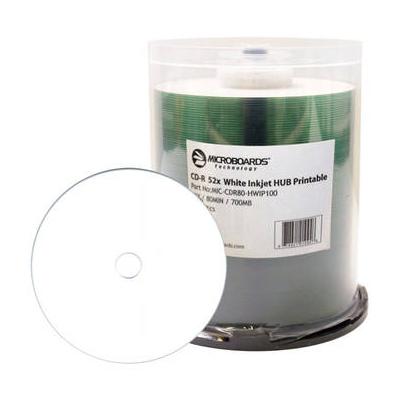 Microboards 52x CD-R White Inkjet Hub-Printable Discs (100-Pack Spindle) MIC-CDR80-HWIP100