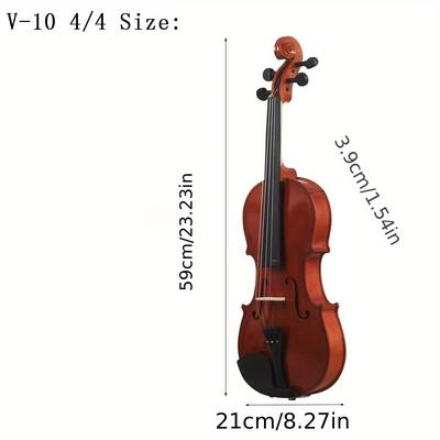 TEMU Av-105 Premium Violin With Cleaning Cloth & Strings - Light Brown