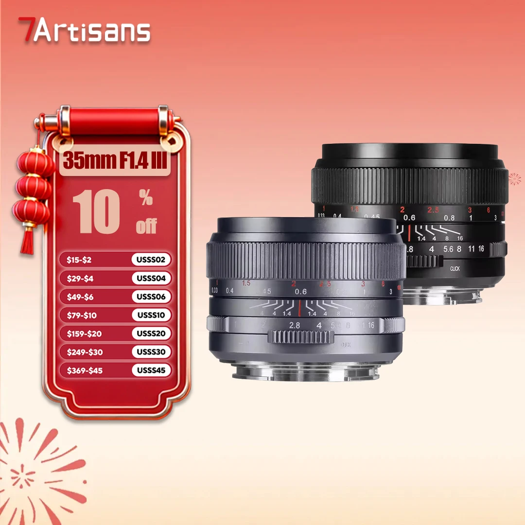 7artisans 35 mm F1.4 III Vollformat-Kameraobjektiv mit großer Blende für Porträtfotografie mit Sony E A7RIII Nikon Z50 Canon R L Image