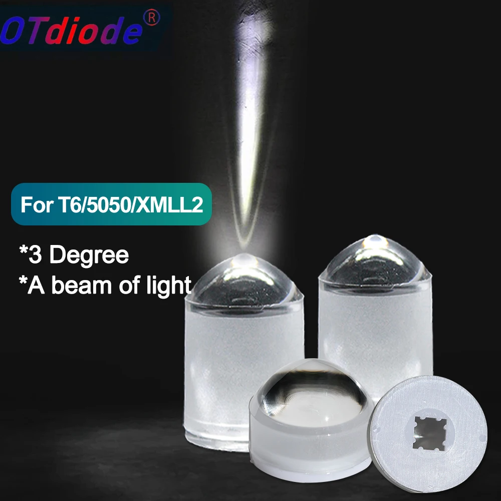5–10 Stück 5050 LED-Linse, 3-Grad-Fokus, SMD, TT6, XXML2, XHP50,2 optische Linsen, ein Lichtstrahl, Spot-Taschenlampe, Reflektor-Kollimator Image
