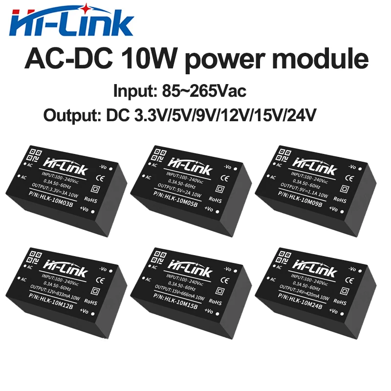 HiLink Kostengünstiges 110 V 220 V bis 10 W 3,3 V/5 V/9 V/12 V/15 V/24 V HLK-10M05B/10M09B/10M12B/10M15B/10M24B AC DC-Stromversorgungsmodul Image