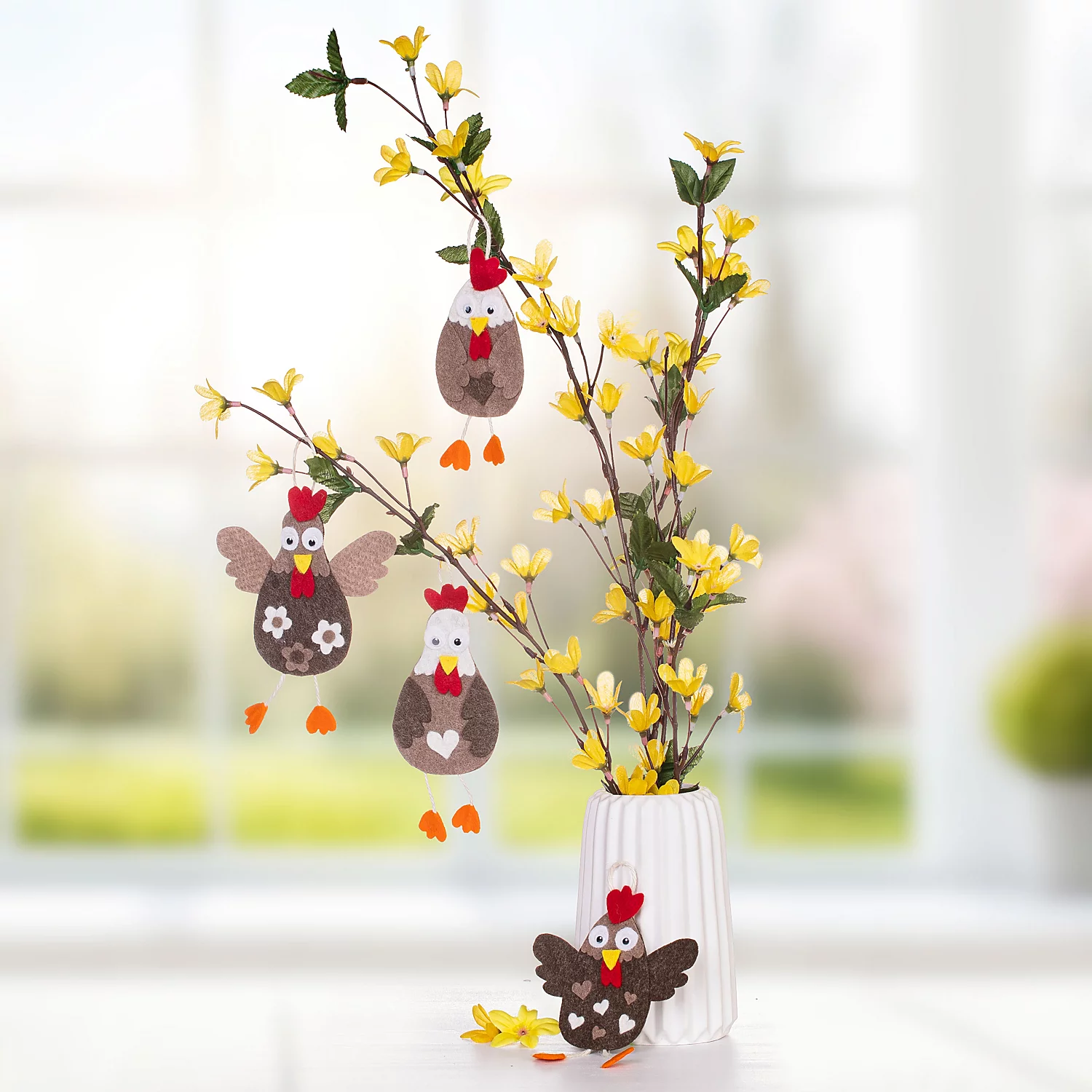 buttinette Filz-Bastel-Set Hühner, 4 Stück Image