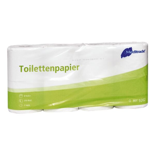Meditrade Toilettenpapier 2-lagig 8 Rollen (1 Pack à 8 Rollen) weiß Image