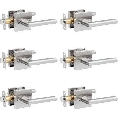 6 Pack Interior Door Levers Passage Door Handles Heavy Duty No Locking Door Handle Set for Hallway,