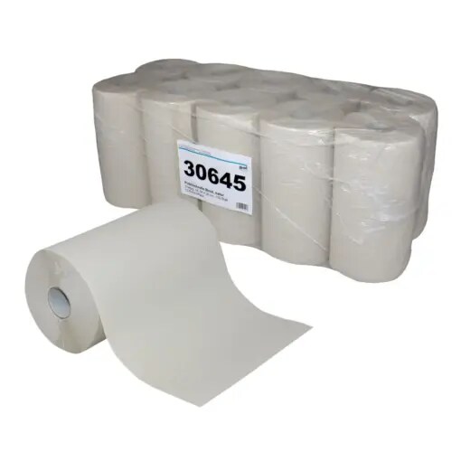 Putztuchrolle Brod 100, natur, RC Zellstoff (E-Tissue), 3-lagig, 24x38 cm, perforiert, 100 Blatt, 10 Rollen im Folienpack Image