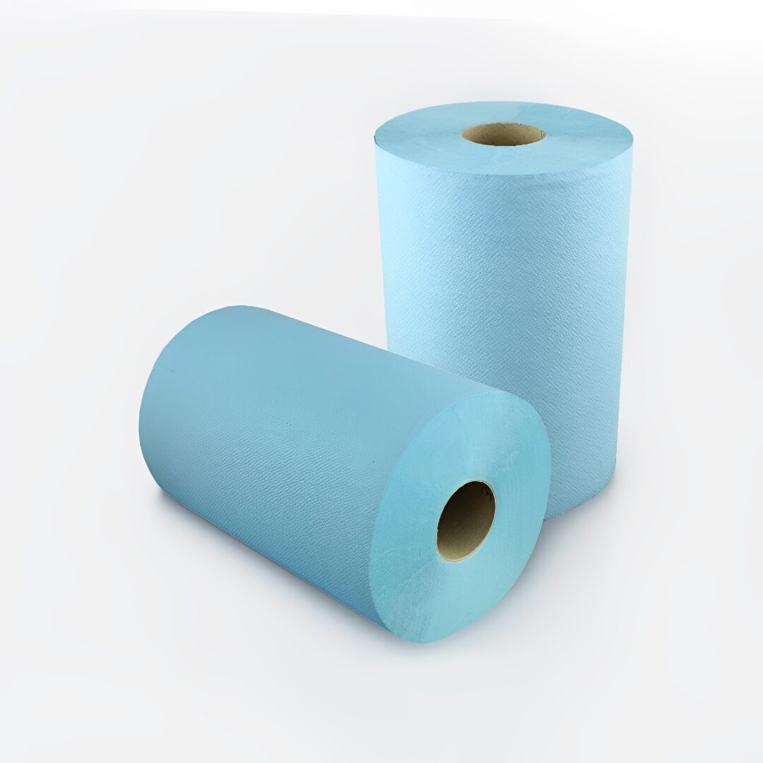 Putztuchrolle Lucart Skytech 3.500 XL, blau, 100 % Recycling, 3-lagig, 36x36 cm, perforiert, 500 Blatt, 2 Rollen im Folienpack #851283 Image