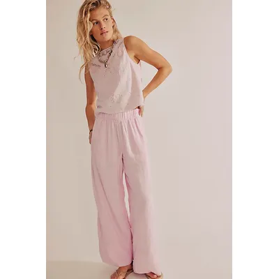 Day's End Linen Pull-On Trousers at Free People in A-Boo, Size: Small