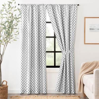 Lanigan Wide Curtain Pair, 100 x 72, Black