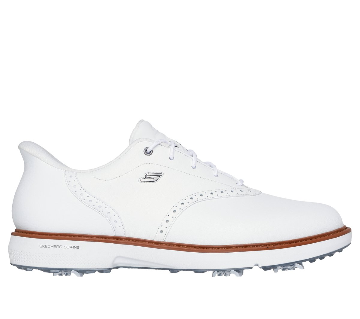 Skechers Men's Slip-ins Waterproof: GO GOLF Prestige Shoes | Size 12.0 Extra Wide | White | Leather/Synthetic/Textile | Arch Fit