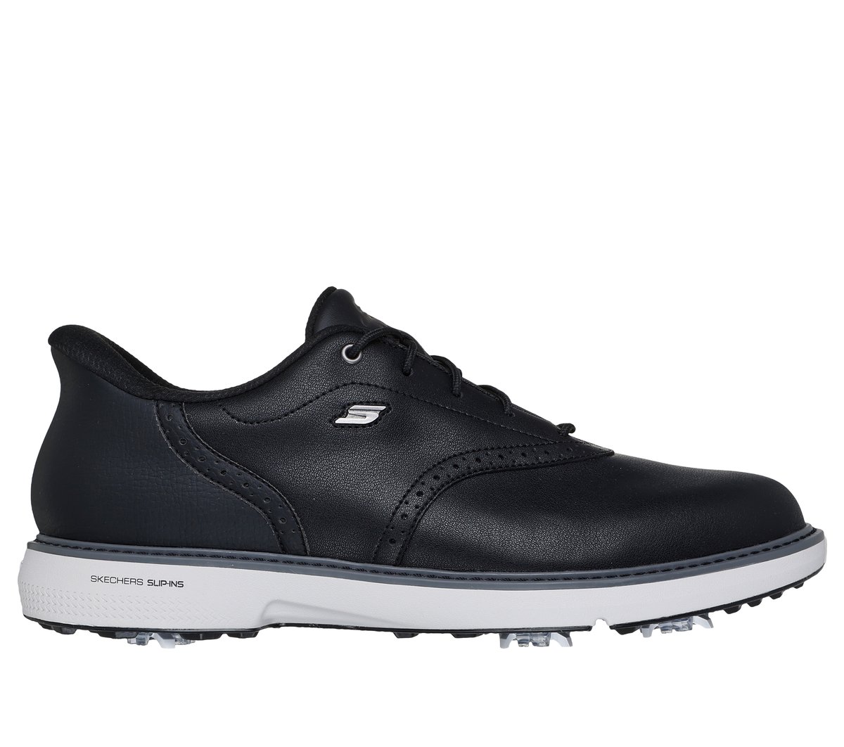 Skechers Men's Slip-ins Waterproof: GO GOLF Prestige Shoes | Size 11.0 Extra Wide | Black | Leather/Synthetic/Textile | Arch Fit