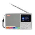 GTMEDIA D2 Radio portatile FM/DAB+ Radio digitale con RDS, display LCD da 2,4", 60 stazioni preimpostate, ricezione migliorata